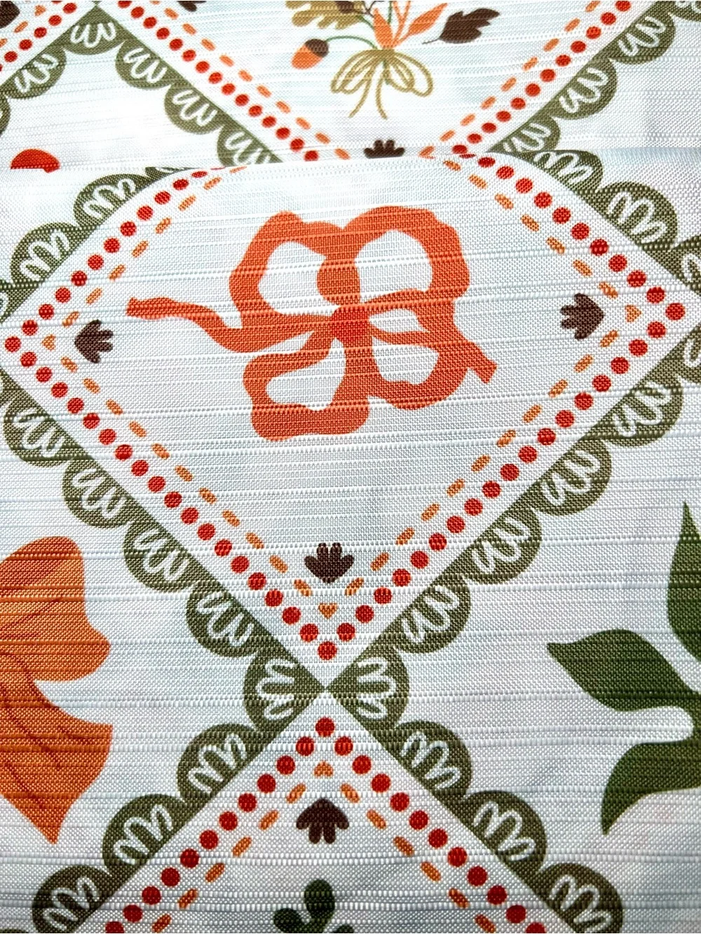 Autumn Patchwork Harvest Fabric Shower Curtain Pumpkin Ribbon Bows Leaves Flower